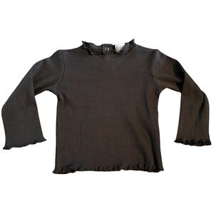 Zara Lettuce Edge Long Sleeve Top